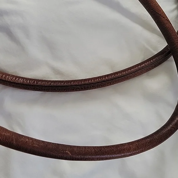 Cole Haan Dillan Ruched Cognac Brown Studded Satchel Bag Y2K Messy Fabulous - Picture 15 of 16